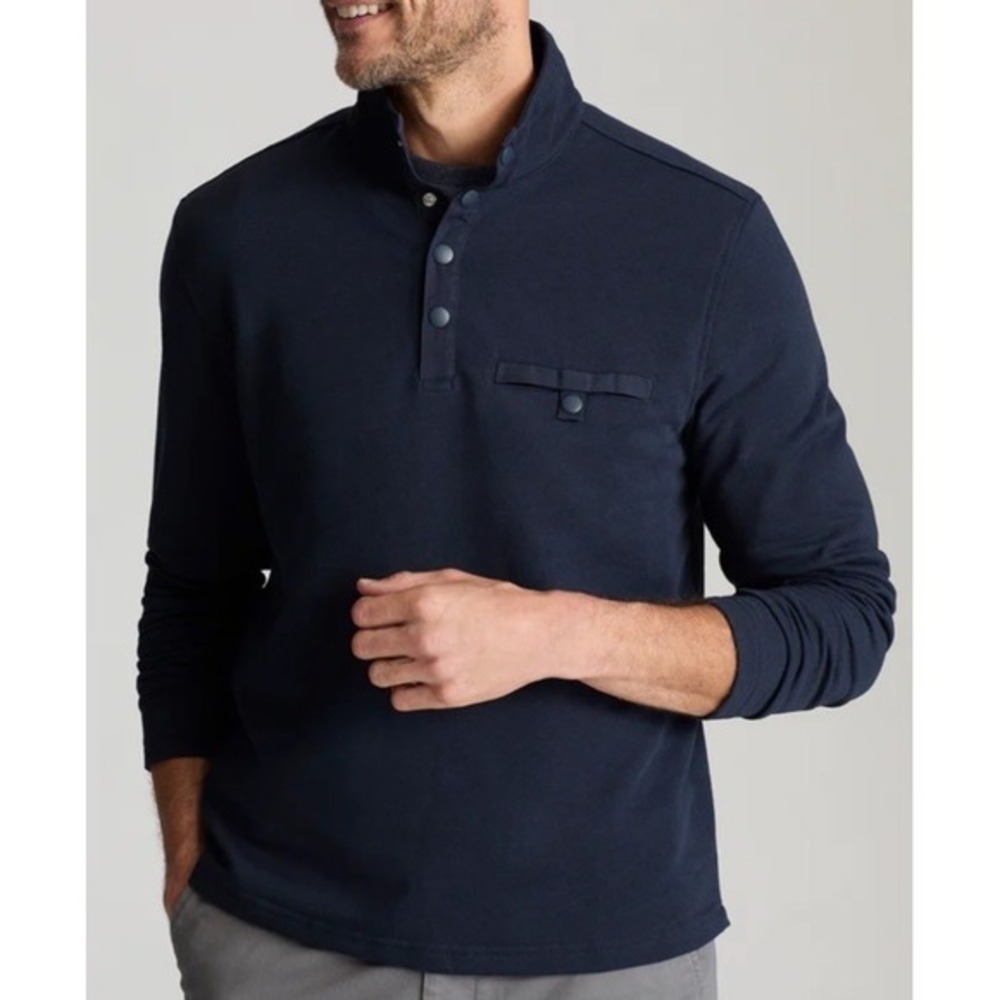 Untuckit Mens Parkson Snap Fleece Pullover‎ Black Size Small